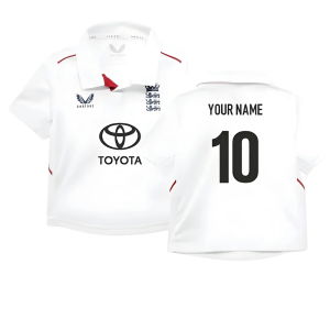 2025-2026 England Cricket ECB Test Replica SS Shirt (White) - Infant (Your Name)