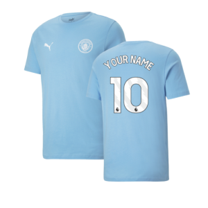2025-2026 Man City FtblESS Tee (Sky) (Your Name)