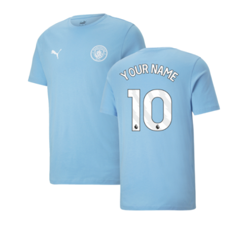 2025-2026 Man City FtblESS Tee (Sky) (Your Name)