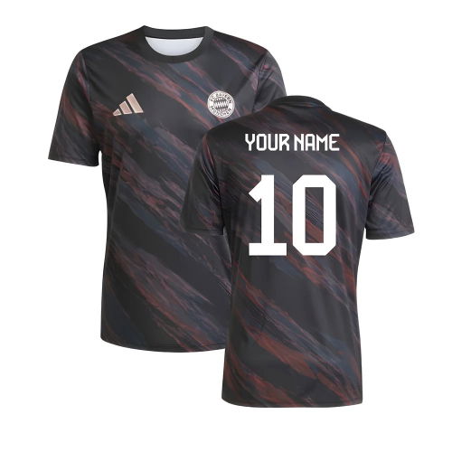 2025-2026 Bayern Munich Pre-Match Shirt (Black) (Your Name)
