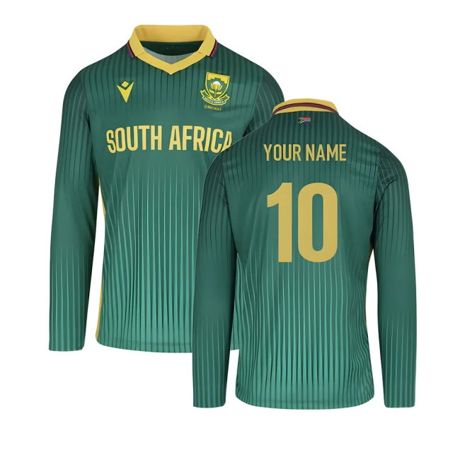2025-2026 CSA Proteas Match Day ODI Long Sleeve Cricket Shirt (Your Name)