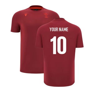 2025-2026 Wales WRU Rugby Travel Cotton Tee (Deep Red)