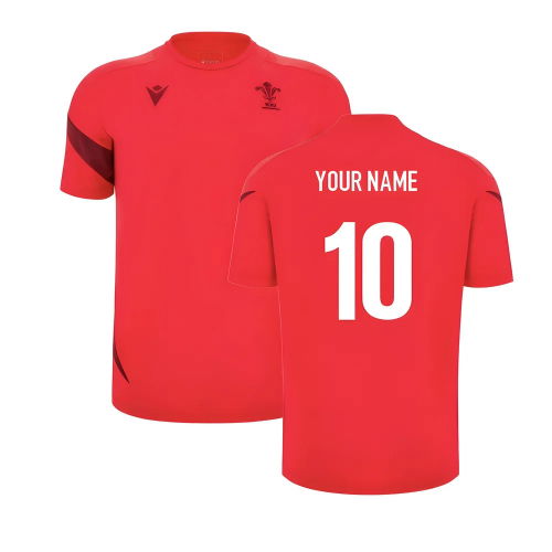 2025-2026 Wales WRU Training Player Shirt (Red) (Your Name)