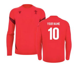 2025-2026 Wales WRU Rugby LS Player Training Shirt (Red)