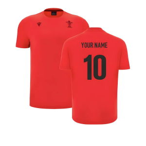 2025-2026 Wales WRU Rugby Travel Cotton Tee (Red)