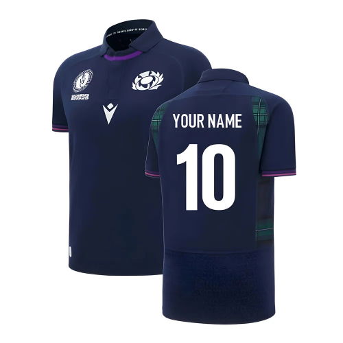 2025-2026 Scotland Home WRWC Poly Rugby Shirt (Kids) (Your Name)