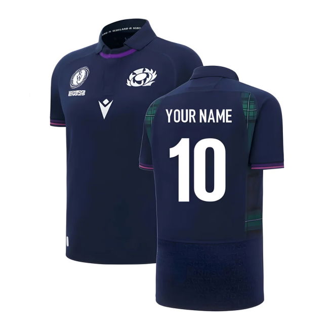 2025-2026 Scotland Home WRWC Poly Rugby Shirt (Kids) (Your Name)