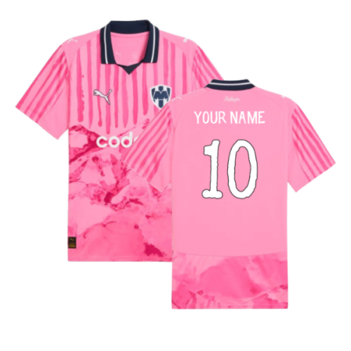 2025-2026 KIDSUPER x CF Monterrey Goalkeeper CWC Shirt (Pink) (Your Name)