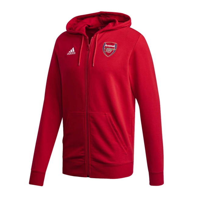 2020-2021 Arsenal 3S Full Zip Hoody (Scarlet)