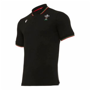 2020-2021 Wales Travel Cotton Piquet Polo Shirt (Black)