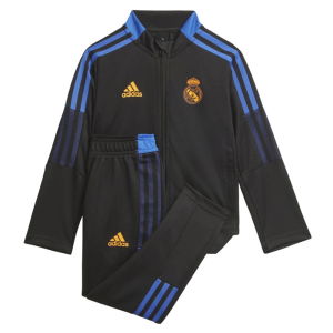 Real Madrid 2021-2022 Infants Tracksuit (Black)