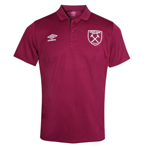 2021-2022 West Ham Poly Polo Shirt (Zifandel)