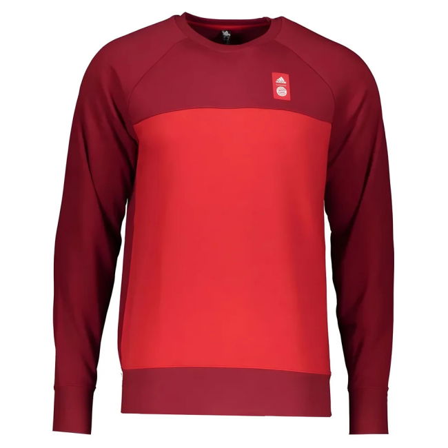 2021-2022 Bayern Munich Graphic Crew Sweat (Red)