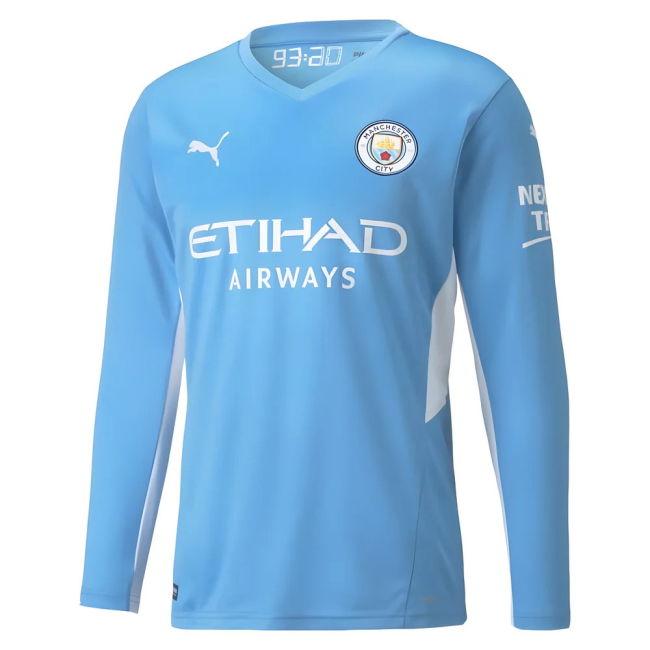 2021-2022 Man City Long Sleeve Home Shirt
