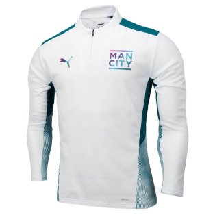 2021-2022 Man City Training Half Zip Top (White)