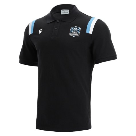 2021-2022 Glasgow Warriors Travel Cotton Polo Shirt (Black)