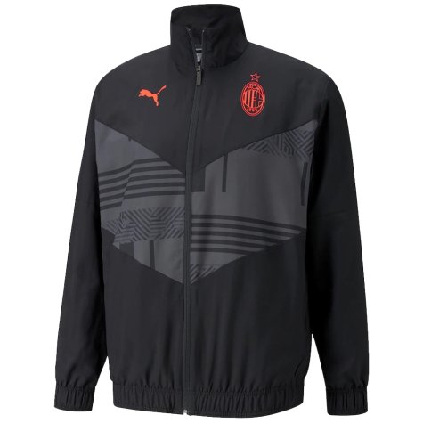2021-2022 AC Milan Prematch Jacket (Black)