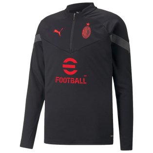 2022-2023 AC Milan Half Zip Training Top (Black)