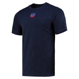 2022-2023 Barcelona Crest T-Shirt (Navy)