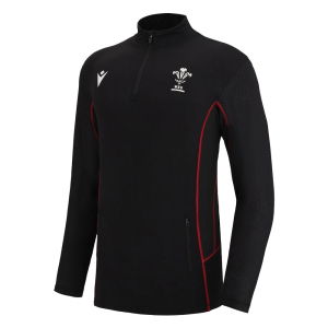 2022-2023 Wales Rugby Travel 1/4 Zip Softshell (Black)
