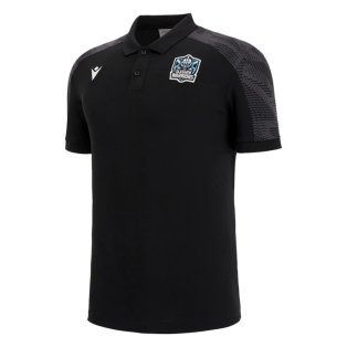 2022-2023 Glasgow Warriors Rugby Staff Tech Polo Shirt (Black)