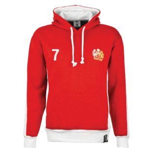 Manchester Reds Number 7 Retro Hoodie (Red)