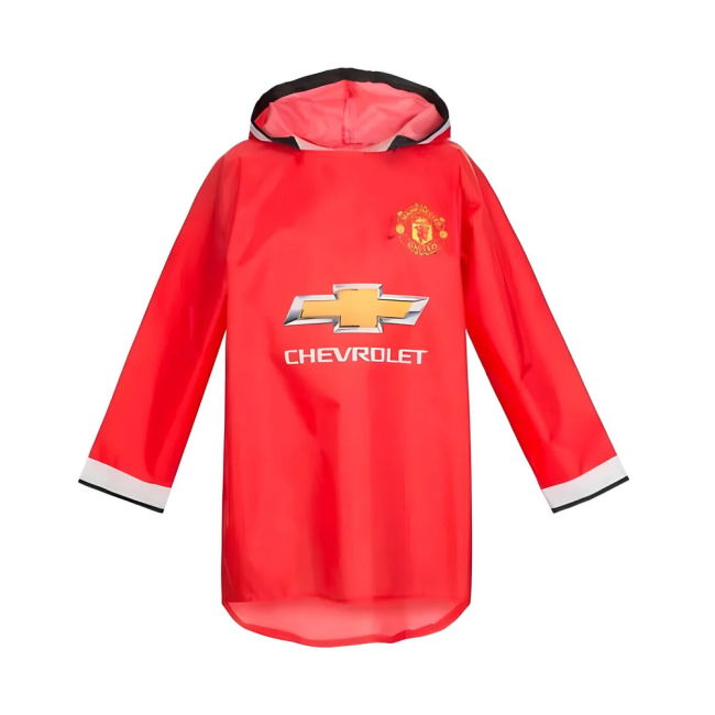 Manchester Rain Poncho (Red) - Kids