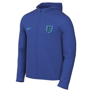 2022-2023 England Strike Hooded Foootball Jacket (Blue)