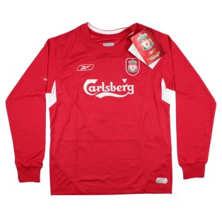 2004-2005 Liverpool Long Sleeve Home Shirt (Kids)