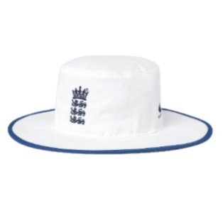 2023 England Cricket Test Wide Brim Hat (White)