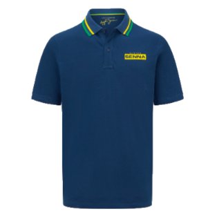 2023 Ayrton Senna Brazil Mens Polo Shirt (Navy)