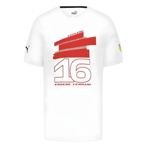 2023 Ferrari Fanwear LeClerc #16 Fanwear Drivers Tee (White)