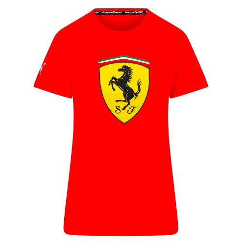 2023 Ferrari Fanwear Big Shield Tee (Red) - Ladies