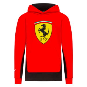 2024 Ferrari Fanwear Big Shield Hoodie (Red) - Kids