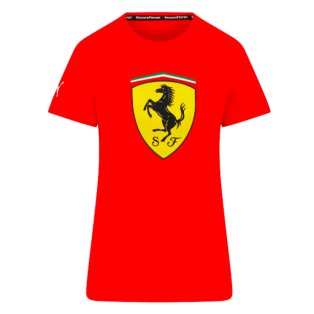 2023 Ferrari Scuderia Fanwear Big Shield Tee (Red) - Ladies