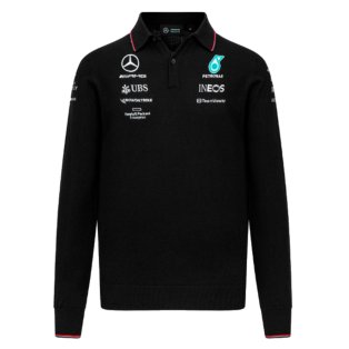 2023 Mercedes Long Sleeve Knitted Polo Shirt (Black)