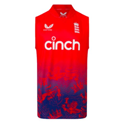 2023 England Cricket T20 Pro Sleeveless Vest (Red)