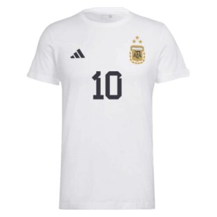 Messi Number 10 Graphic T-Shirt (White) - Kids