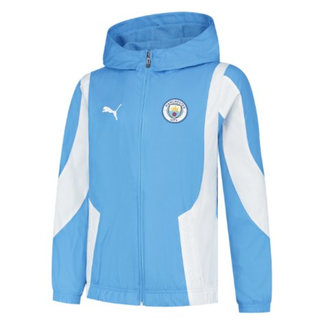 2023-2024 Man City Pre-Match Woven Anthem Jacket (Light Blue) - Kids ...
