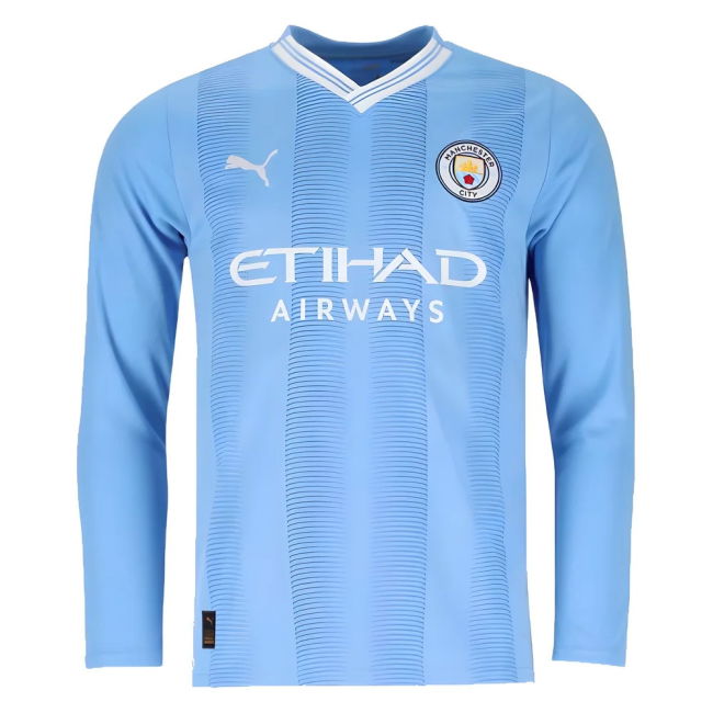 2023-2024 Man City Long Sleeve Home Shirt