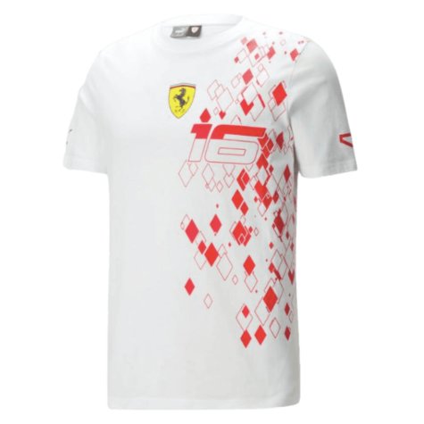 2023 Ferrari Charles Leclerc Monaco T-Shirt (White)