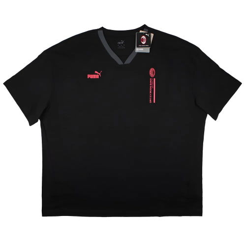 2023-2024 AC Milan FtblCulture Graphic V Neck Tee (Black)