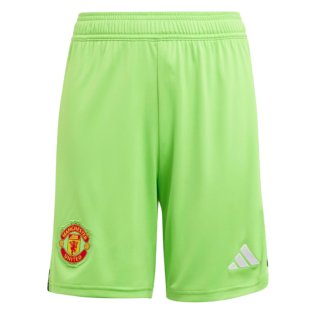 2023-2024 Man Utd Home Goalkeeper Shorts (Solar Green) - Kids
