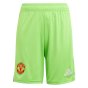 2023-2024 Man Utd Home Goalkeeper Shorts (Solar Green) - Kids