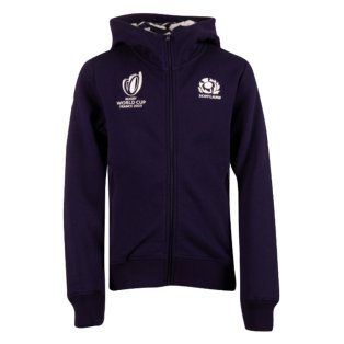 2023-2024 Scotland Rugby Zipped Hooded Sweatshirt (Navy) - Kids