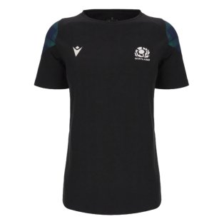 2023-2024 Scotland Rugby Travel Polycotton Shirt (Black) - Ladies