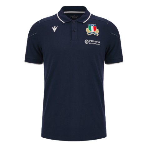 2023-2024 Italy Rugby Travel Polo Shirt (Navy)