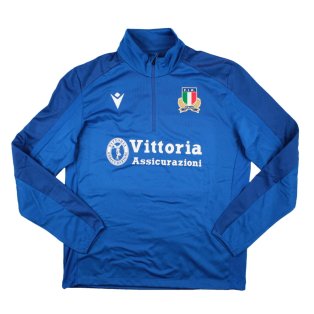 2023-2024 Italy Rugby Half Zip Training Top (Blue)