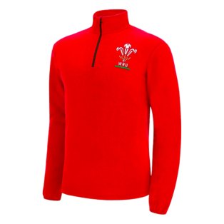 Wales RWC 2023 Half Zp Fleece Rugby Top (Red)