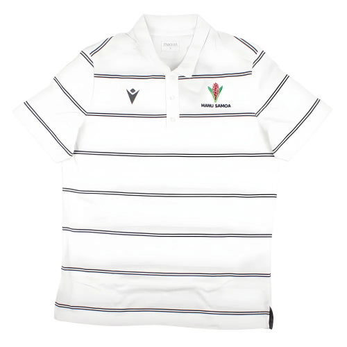 2023-2024 Samoa Rugby Travel Player Cotton Polo Shirt (White)